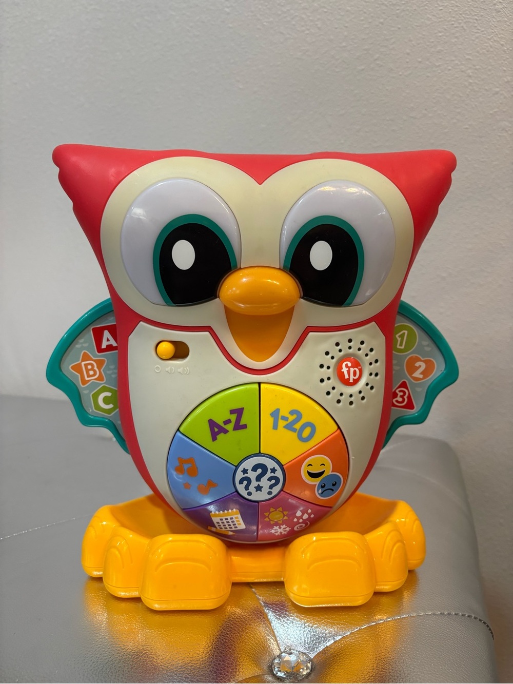 Fisher-Price Red Teal Yellow Learning Owl Toy